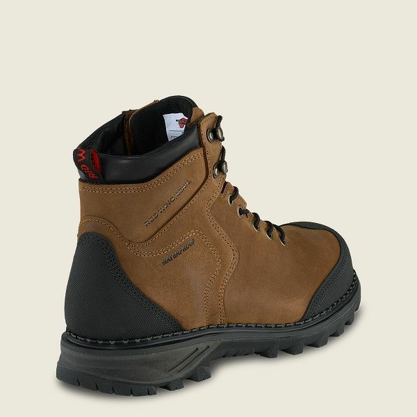 Brown / Black Red Wing Burnside 6-inch Waterproof Men's Safety Toe Boots | RedRing740