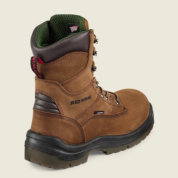 Brown Red Wing King Toe 8-inch Waterproof Soft Toe Boot Men's Work Boots | RedRing314