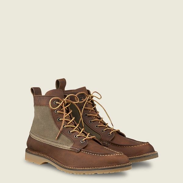 Brown Red Wing Weekender Canvas Moc 6-Inch Boot Men's Heritage Boots | RedRing319