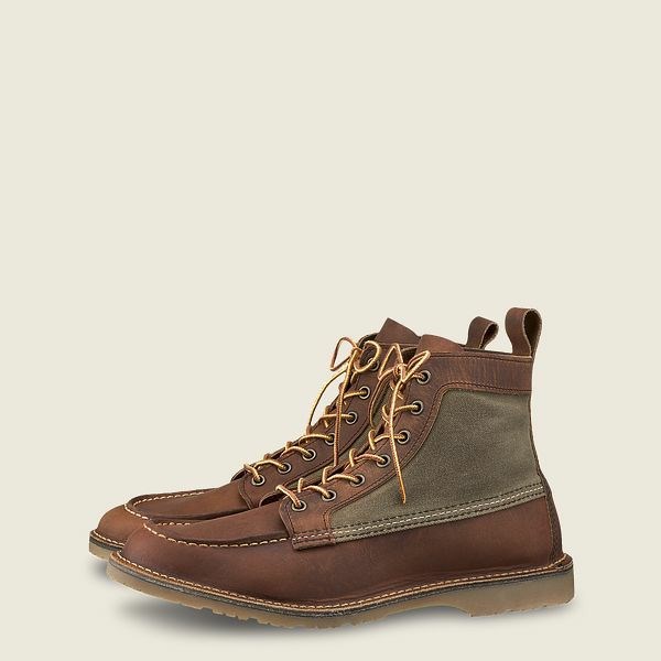 Brown Red Wing Weekender Canvas Moc 6-Inch Boot Men's Heritage Boots | RedRing319