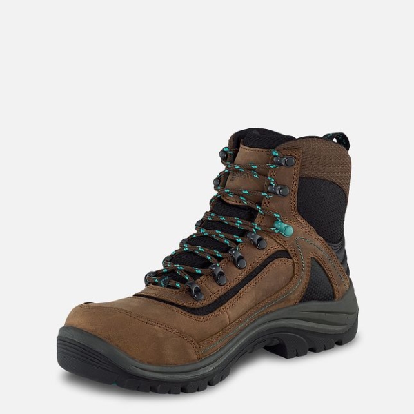 Brown / Turquoise Red Wing Tradeswoman 6-inch Waterproof Women's Safety Shoes | RedRing802