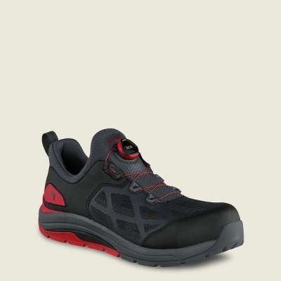 Black / Red Red Wing CoolTech Athletics Safety Toe Men's Work Shoes | RedRing204