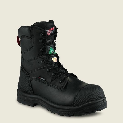 Black Red Wing King Toe 8-inch Waterproof CSA Men's Safety Toe Boots | RedRing689