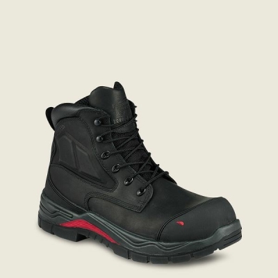 Black Red Wing King Toe ADC 6-inch Waterproof Safety Toe Boot Men's Work Boots | RedRing645