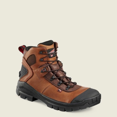 Brown / Black Red Wing Crv 6-inch Waterproof Safety Toe Boot Men's Work Boots | RedRing030