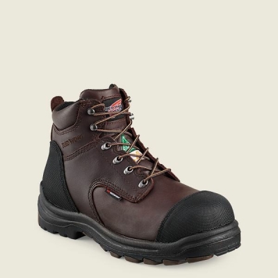 Brown / Black Red Wing King Toe 6-inch Waterproof CSA Men's Safety Toe Boots | RedRing592