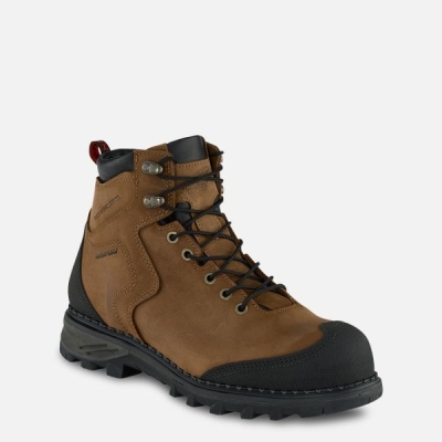 Brown Red Wing Burnside 6-inch Waterproof Men's Safety Shoes | RedRing588