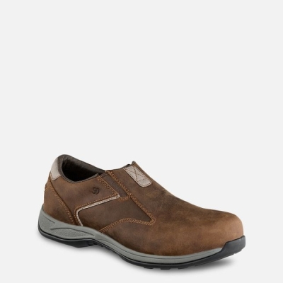 Brown Red Wing ComfortPro Slip-On Men's Safety Shoes | RedRing709