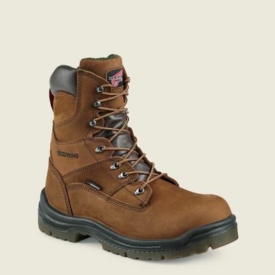 Brown Red Wing King Toe 8-inch Waterproof Safety Toe Boot Men's Work Boots | RedRing692