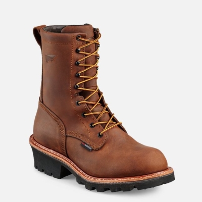 Brown Red Wing Loggermax 9-inch Waterproof Men's Work Boots | RedRing321