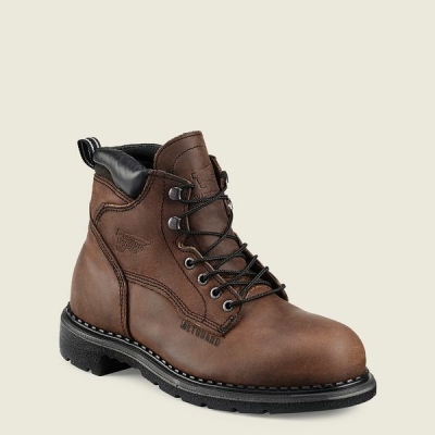 Brown Red Wing SuperSole 6-inch Waterproof Metguard Boot Men's Safety Toe Boots | RedRing168