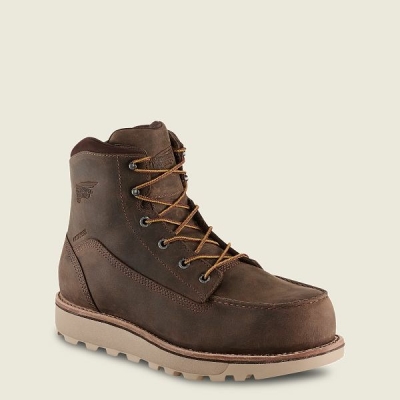 Brown Red Wing Traction Tred Lite 6-inch Waterproof Men's Safety Toe Boots | RedRing107