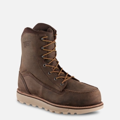 Brown Red Wing Traction Tred Lite 8-inch Waterproof Men's Work Boots | RedRing373