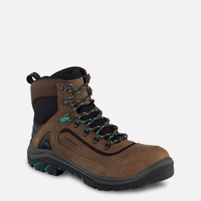 Brown / Turquoise Red Wing Tradeswoman 6-inch Waterproof Women's Work Boots | RedRing140